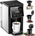 AIRMSEN Grind &amp Brew Coffee Maker with Built-in Grinder (2026 Model) - Single-Serve Compatible with K-Cup Pods &amp Ground 1000W Fast 6-14oz Brewer Descaling Alert Touchscreen &amp 50oz Remo
