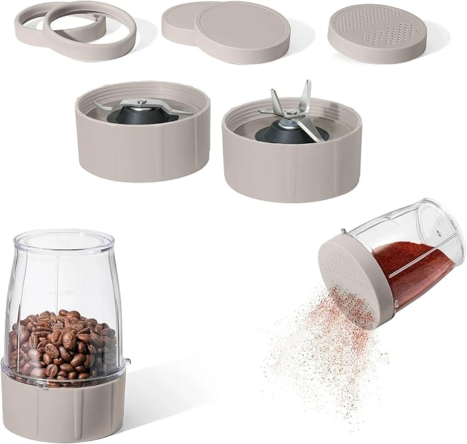 Personal Blender Set 12-Piece 240W Compact Single Serve Blender with Blending and Grinding Cups BPA-Free Dishwasher Safe (Porcini Taupe)