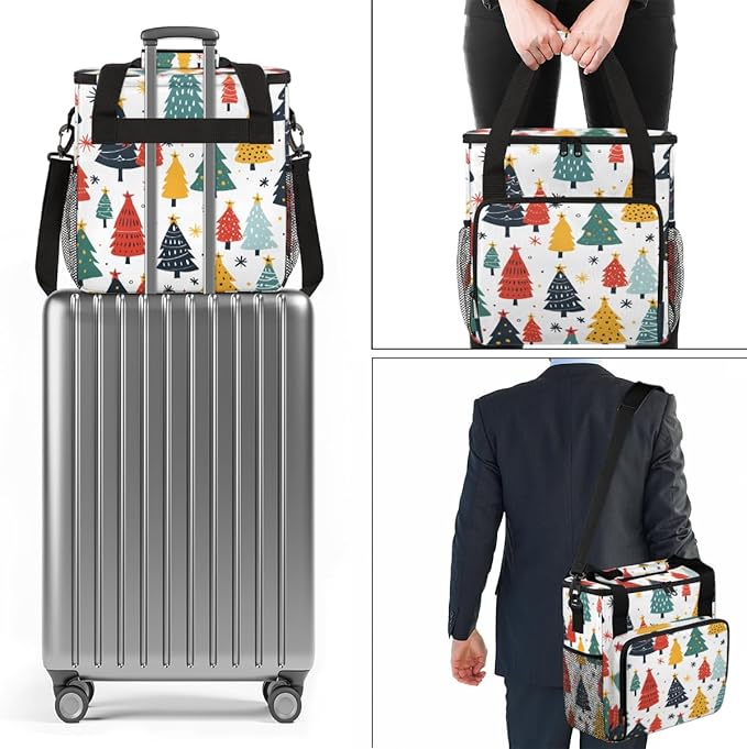 Mystical Tree Christmas Coffee Maker Carrying Bag Travel Storage Bag Compatible with K-Mini or K-Mini Plus Single Serve Coffee Brewer Carrying Case with Multiple Pockets &amp Shoulder Strap