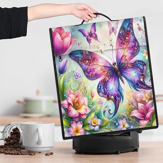 cfpolar Kitchen Aid Mixer Cover Compatible with 6-8 Quarts Butterfly Color Flowers Stand Mixer Cover Kitchen Aid Mixers Accessories Appliance Organizer Bag Dust Covers with Zipper Pocket