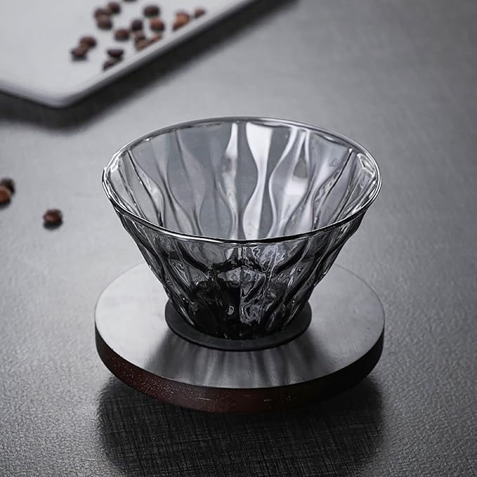 Pour Over Coffee Maker Drip Coffee Maker Single Serve Coffee Reusable Filter Holder Coffee Bar Accessories for Enthusiasts (Dark Set)
