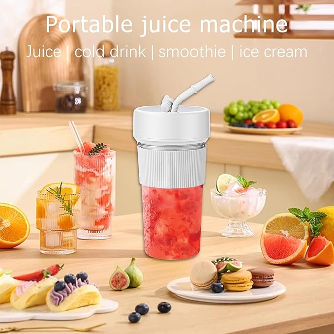 Portable Juicer Cup Blender With Straw Fruit Fruit Mixer Electric Shake Cup Cute Blender For Travel Electric