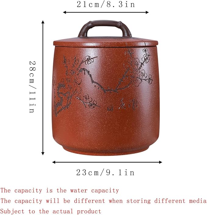 Ceramic Container with Lid for Rice Ceramic Rice Bucket Large Airtight Food Storage Dispenser Kitchen Grain Jars Rice Storage Box Household Rice Barrel Ceramic Rice Cylinder for Flour Food(A)