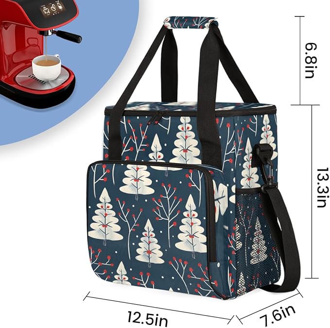 Cartoon Tree Coffee Maker Carrying Bag Dreamy Tree Travel Storage Bag Compatible with K-Mini or K-Mini Plus Single Serve Coffee Brewer Carrying Case with Multiple Pockets &amp Shoulder Strap
