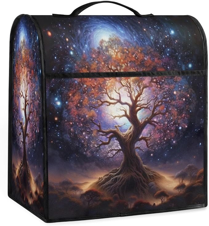 cfpolar Kitchen Aid Mixer Cover Compatible with 6-8 Quarts Tree Of Life Starry Sky Stand Mixer Cover Kitchen Aid Mixers Accessories Appliance Organizer Bag Dust Covers with Zipper Pocket