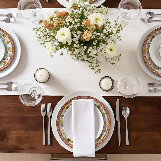 STP Porcelain J-229561 Fleurs des Prairies Bone China Dinnerware Set of 16 Service for 4
