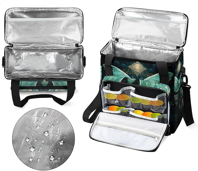 Gothic Butterfly Coffee Maker Carrying Bag Modern Butterfly Travel Storage Bag Compatible with K-Mini or K-Mini Plus Single Serve Coffee Brewer Carrying Case with Multiple Pockets &amp Shoulder Str