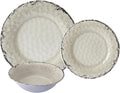 Melamine Dinnerware Sets Service for 4. Unbreakable Dishes. Scratch Resistant Melamine Ware. Plates and Bowls. Dishwasher Safe Platos De Melamina Baroque Design. Beautifully Packaged Gift Box