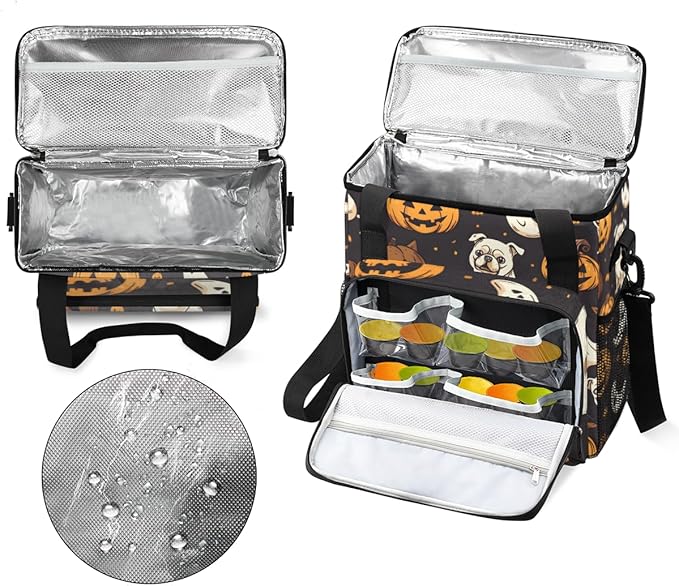Retro Pumpkin Coffee Maker Carrying Bag Bright Pumpkin Travel Storage Bag Compatible with K-Mini or K-Mini Plus Single Serve Coffee Brewer Carrying Case with Multiple Pockets &amp Shoulder Strap