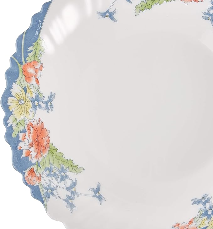 Dajar Florine Dinner Set 26 Pieces. Arcopal White red Blue Yellow 37 x 29 x 32 cm