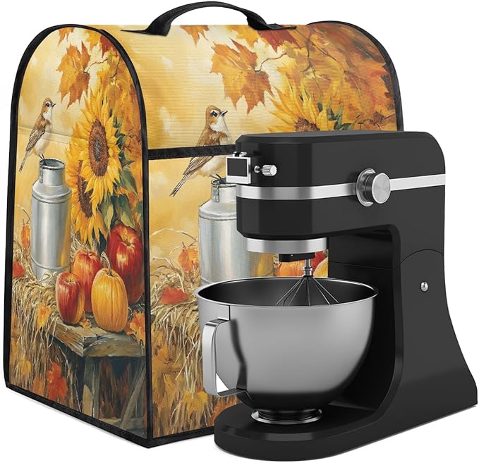 cfpolar Kitchen Aid Mixer Cover Compatible with 6-8 Quarts Sunflower Bird Autumn Stand Mixer Cover Kitchen Aid Mixers Accessories Appliance Organizer Bag Dust Covers with Zipper Pocket