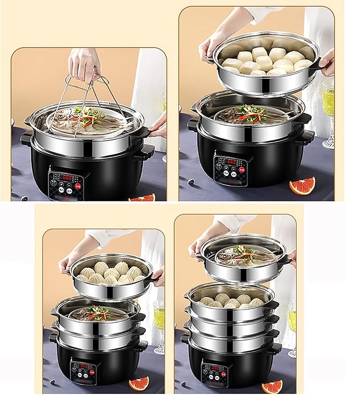 Rice Cooker - Rice Cooker With Steamer Basket 26/28cmRice Cooker With Steamer Household Dormitory Multifunctional All-in-one Frying Pan/wok Non-stick Soup Pot For 3-5 People (Size : 26cm)