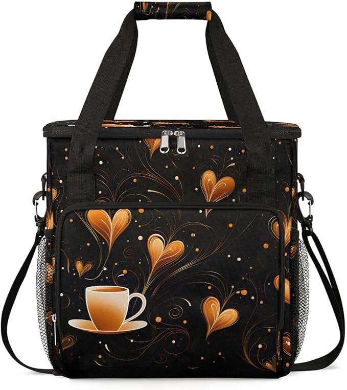 Funny Coffee Time Coffee Maker Carrying Bag for Keurig K-Mini or K-Mini Plus Storage Portable Coffee Maker Travel Bag