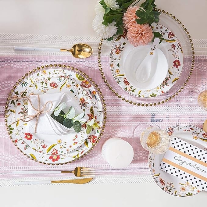 High-End Dinner SetCeramics Dinner Sets Cereals Bowl &amp Soup Pot &amp Plate | 56 Pieces Bone China Porcelain Dinnerware Set for Wedding Gifts and New Year