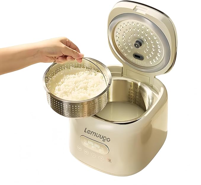 Lemuugo Smart Rice Cooker 2.5L Capacity Digital Display 400W White