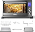 TOSHIBA AC25CEW-BS Large 6-Slice Convection Toaster Oven Countertop 10-In-One with Toast Pizza and Rotisserie 1500W Black Stainless Steel Includes 6 Accessories