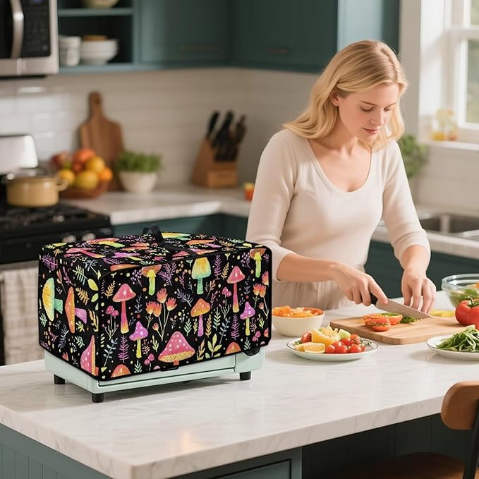 Magic Mushroom Toaster Oven Air Fryer Cover Heat-Resistant Waterproof Protective Covers Compatible with Smart Oven Air Fryer Smart Oven for Parties &amp Gatherings