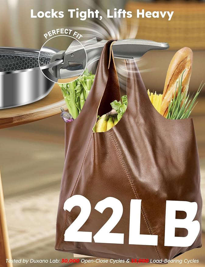 Pro DUXANO 12PC Nonstick Pots and Pans Set&ampHybrid 3-Ply Stainless Steel Skillet High Heat Sear&ampFry 2-Layer Ceramic Induction Cookware 9H Scratch-Resistant&ampAnti-WarpPFAS FreeAll Cookto