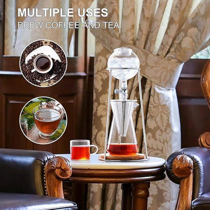 Cold Brew Coffee Machine Iced Coffee Machine Cold Brew Drip Coffee Machine Ice Drip Cold Brew Coffee Tower Iced Tea Machine 2-4 Cups