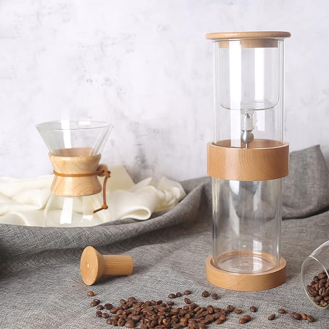Ice Drip Coffee Pot Coffee Maker 500ML Filter Glass Percolators Espresso Kitchen Pot Ice Cold Brew Pots Brewer with Stainless Steel 3 People