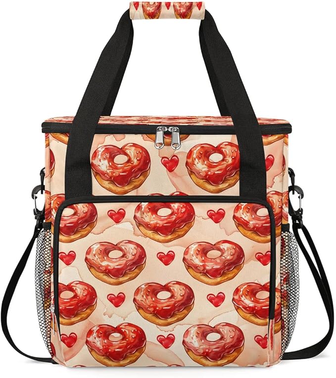Heart Donuts Coffee Maker Carrying Bag for Keurig K-Mini or K-Mini Plus Storage Portable Coffee Maker Travel Bag