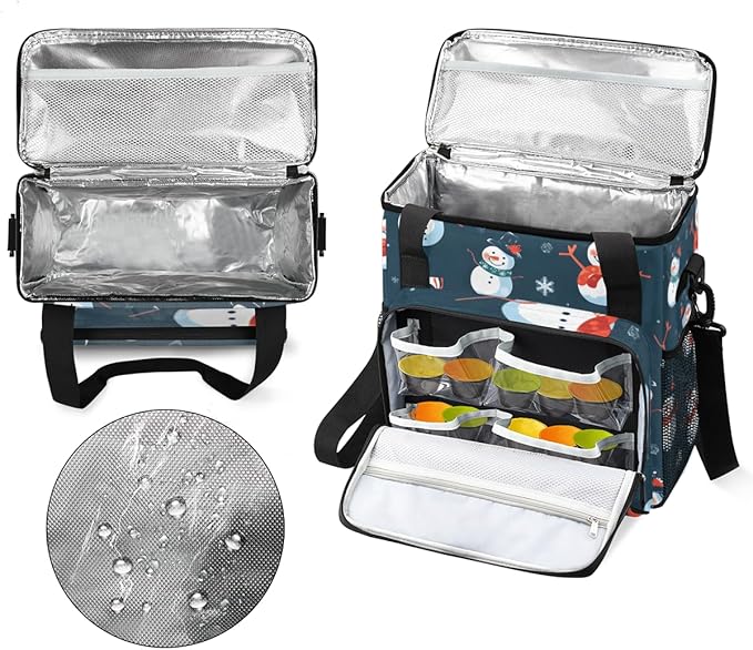 Christmas Snowman Coffee Maker Carrying Bag Cute Snowman Travel Storage Bag Compatible with K-Mini or K-Mini Plus Single Serve Coffee Brewer Carrying Case with Multiple Pockets &amp Shoulder Strap