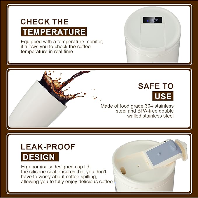 Self-Heating Electric Coffee Maker Cup Portable Mini Coffee Maker Compact Design for Camping Hiking Traval