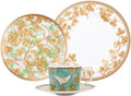 European style garden Dinnerware Set Service for 4Exquisite afternoon tea Bone China Dinnerware SetsSteak Dinner Plates Dish Set (16Pcs)Freezer Safe Elegant Dining Plates