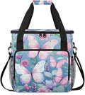 Flowers Butterfly Coffee Maker Carrying Bag Colorful Butterfly Travel Storage Bag Compatible with K-Mini or K-Mini Plus Single Serve Coffee Brewer Carrying Case with Pockets &amp Shoulder Strap
