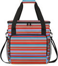 Red and Blue Stripes Coffee Maker Carrying Bag Portable Travel Storage Tote Bag Compatible with K-Mini or K-Mini Plus Single Serve Coffee Brewer Carrying Case with Multiple Pockets &amp Shoulder St