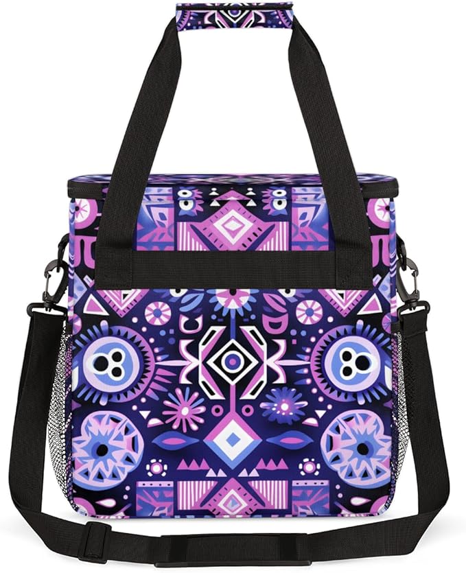Ethnic Mandala Coffee Maker Carrying Bag Geometry Aztec Travel Storage Bag Compatible with K-Mini or K-Mini Plus Single Serve Coffee Brewer Carrying Case with Multiple Pockets &amp Shoulder Strap