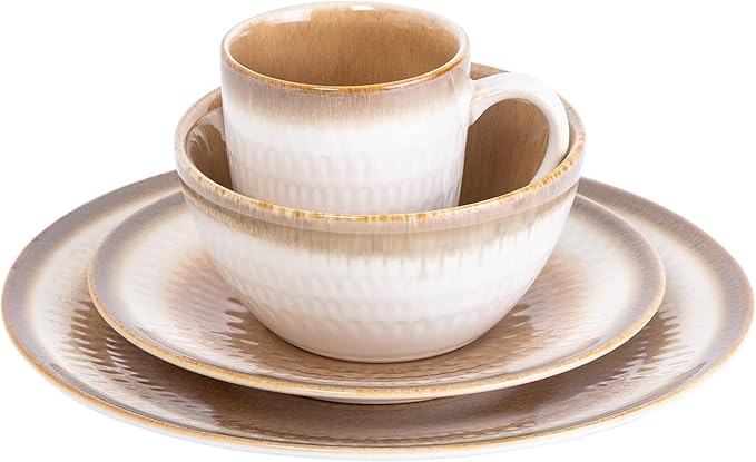 Gibson Elite Moonstruck 16-Piece Dinnerware Set Orange Service for 4 (16pcs)