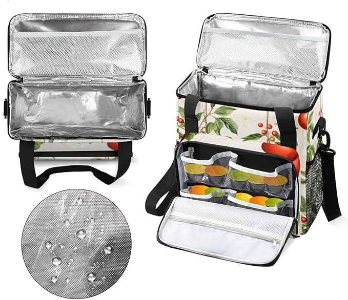 Christmas Flowers Coffee Maker Carrying Bag Graffiti Flowers Travel Storage Bag Compatible with K-Mini or K-Mini Plus Single Serve Coffee Brewer Carrying Case with Multiple Pockets &amp Shoulder St