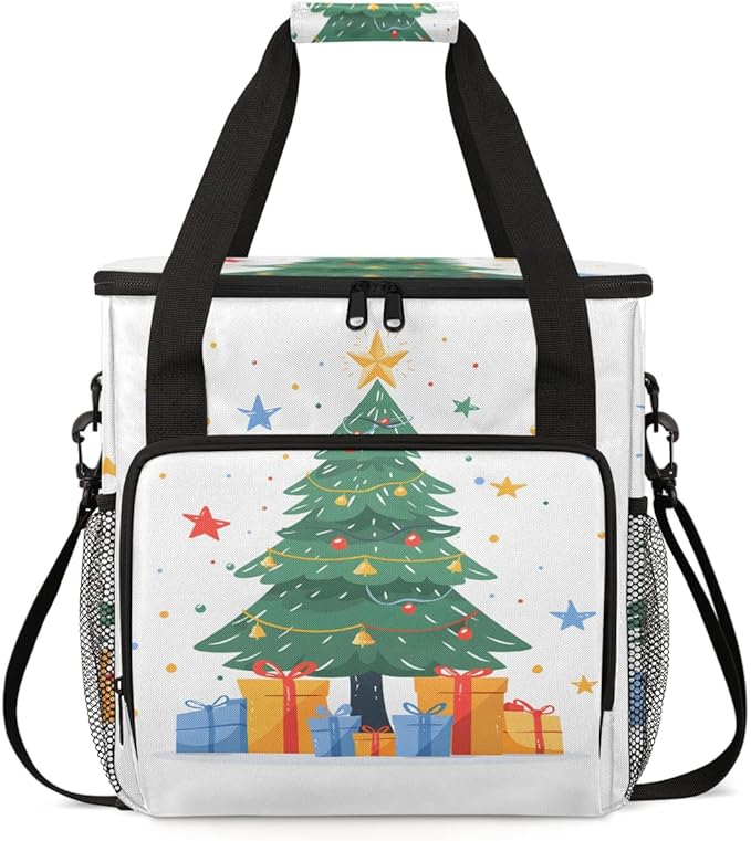 Christmas Gift Coffee Maker Carrying Bag Graffiti Tree Travel Storage Bag Compatible with K-Mini or K-Mini Plus Single Serve Coffee Brewer Carrying Case with Multiple Pockets &amp Shoulder Strap