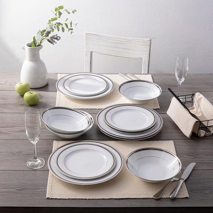 Noritake Austin Platinum 12-Piece Dinnerware Set Service for 4