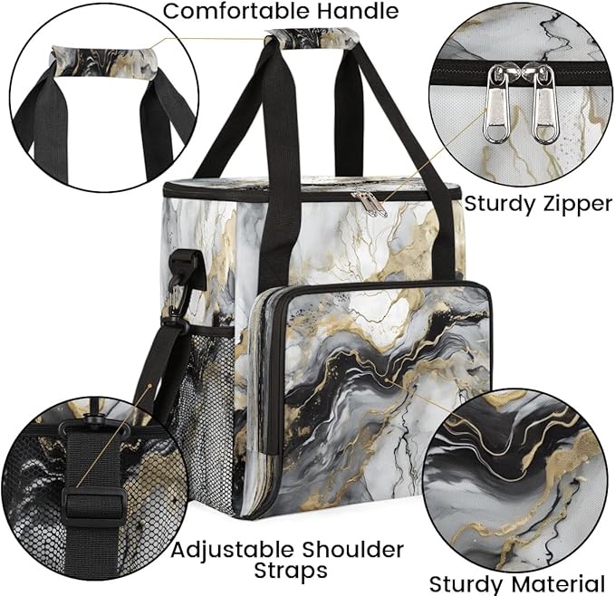 Marble Classic Pattern Coffee Maker Carrying Bag for Keurig K-Mini or K-Mini Plus Storage Portable Coffee Maker Travel Bag