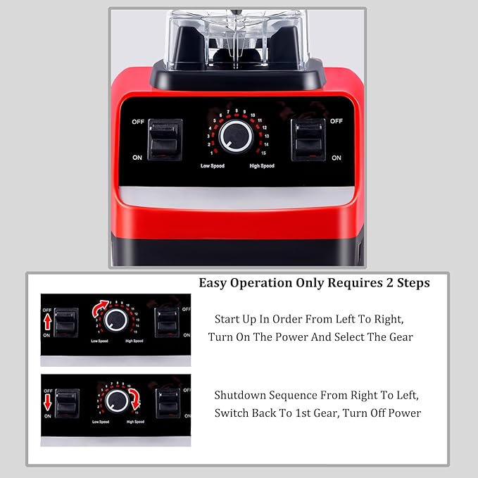 800 W Home and Commercial BlenderProfessional High Speed Countertop BlenderBlender for KitchenLarge CapacityVersatilefor Kitchens Beverage Shops