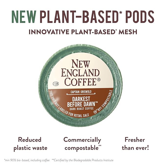 New England Coffee Darkest Before Dawn Dark Roast Single Serve Pods 10ct Box (Pack of 1)