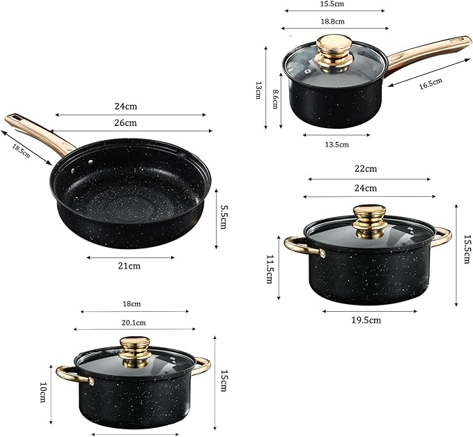 Ceramic Cookware Set with Lids Nonstick Ceramic Cookware Set 8 Piece Pots Pans Lids Ceramic and Pans Set Nonstick Kitchen Cookware Sets Scratch Resistant for Induction Cooktop