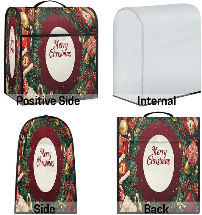 cfpolar Kitchen Aid Mixer Cover Compatible with 6-8 Quarts Christmas Balls Xmas Gifts Stand Mixer Cover Kitchen Aid Mixers Accessories Appliance Organizer Bag Dust Covers with Zipper Pocket