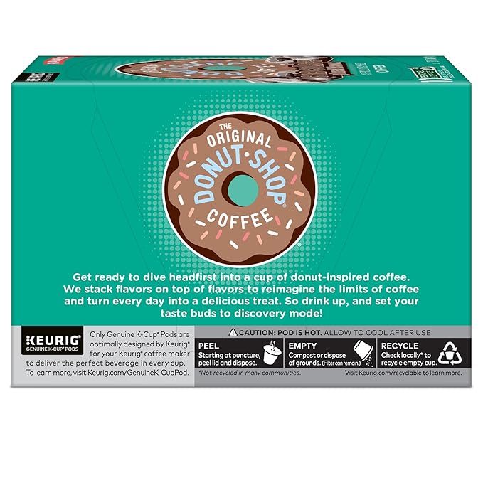 The Original Donut Shop Coffee Chocolate Glazed Donut Keurig Single-Serve K-Cup Pods Medium Roast Coffee 60 Count (6 Packs of 10)