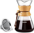 COSORI Pour Over Coffee Maker with Double Layer Stainless Steel Filter 8-Cup 34oz Drip Coffee Maker Coffee Dripper Brewer High Heat Resistant Carafe also for Camping Hiking