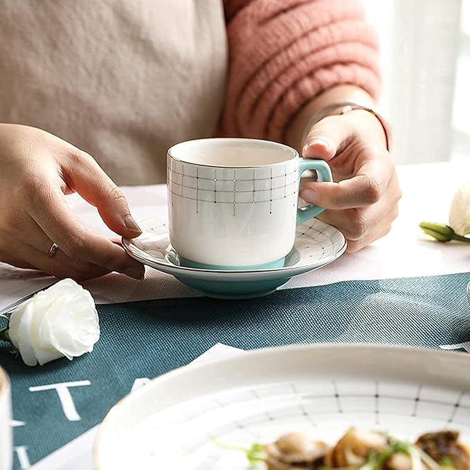 Dinnerware Sets Dish SetHigh-End Dinner SetCeramics Dinner Sets40 Pieces Light Luxury Steak Plate Dessert Dish and Coffee Cup | Porcelain