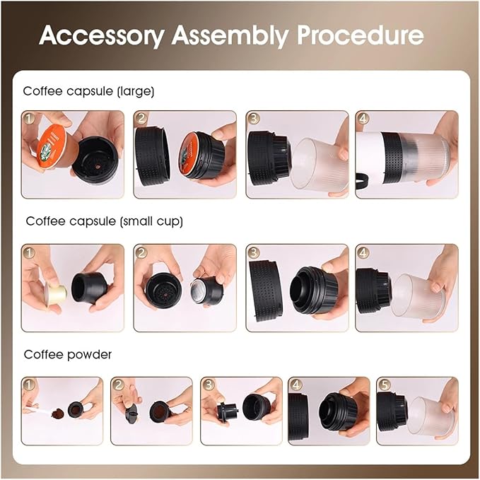 Portable Coffee Machine Portable 3-in-1 Cordless Espresso Machine For Travel Car Home And Camping Compatible With Capsules And Ground Coffeefor Outdoor Travel Picnic