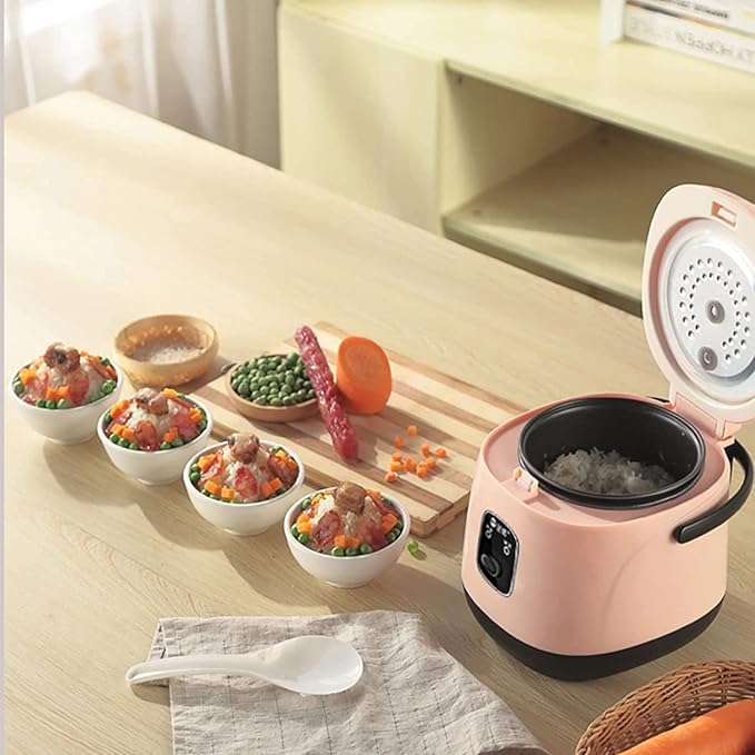 Mini Rice Cooker 1.2L Portable Multifunctional Household Rice Cooker Non-Stick Pan 15 Minutes Quick Cooking Reheating(#2) (#2)
