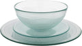 French Home Recycled Glass Birch Dinner Set – Elegant Dinnerware Set for 4 – Includes 4/11 Dinner Plates 4/7 Salad Plates &amp 4/7W x 3H Soup Bowls