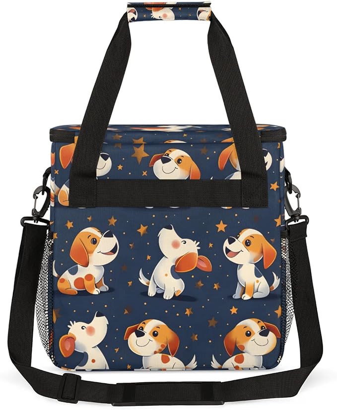 Stars Dogs Coffee Maker Travel Bag for Keurig K-Mini/K-Mini Plus Insulated Waterproof Tote with Pockets for K-Cup Portable Single-Serve Brewer Case