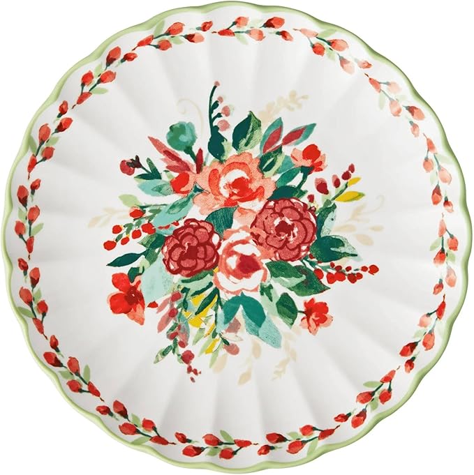 12 Piece Ceramic Dinnerware Set Floral Pattern Plates and Bowls for Everyday Use