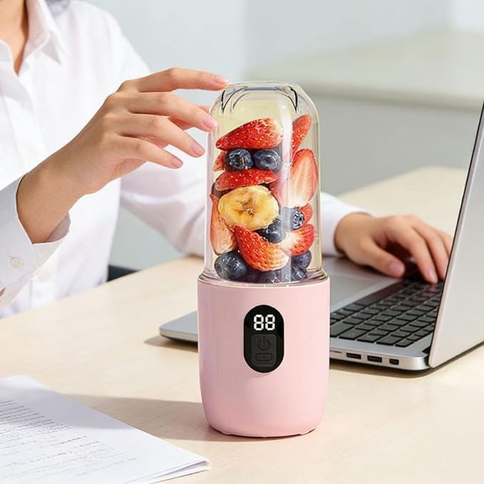 Portable Blender 500ml USB Rechargeable Personal Blender with 16 Blades Stainless Steel Cutter and 20800 RPM Motor for Travel Office Kitchen