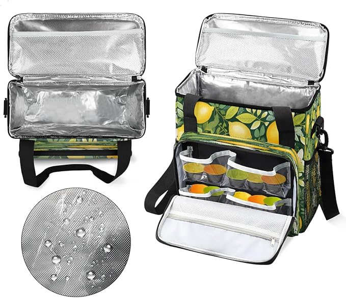 Lemon Printed Floral Coffee Maker Carrying Bag for Keurig K-Mini or K-Mini Plus Storage Portable Coffee Maker Travel Bag